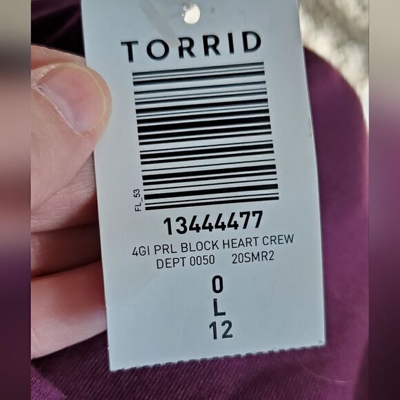 Torrid Purple & Black Block Heart T-Shirt - Picture 5 of 5